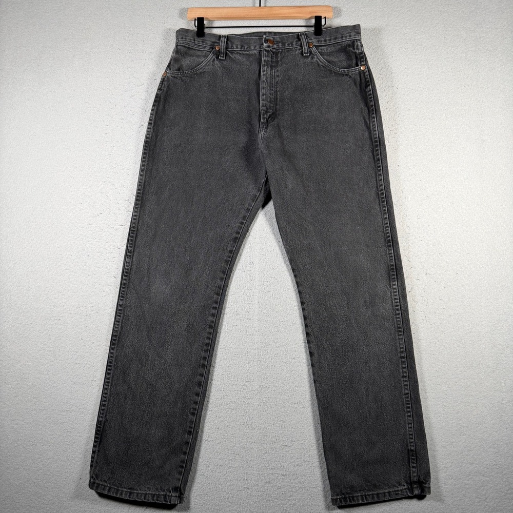Wrangler Cowboy Cut Original Fit Jeans Mens 36x32 Faded Black Denim 13MWZWK‎